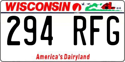 WI license plate 294RFG