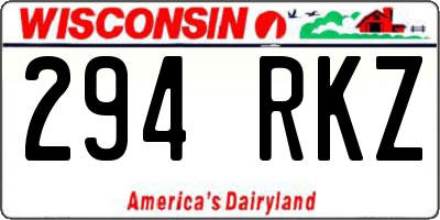 WI license plate 294RKZ