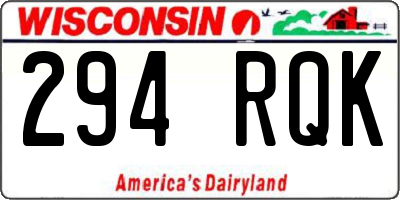 WI license plate 294RQK
