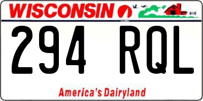 WI license plate 294RQL