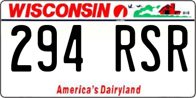 WI license plate 294RSR