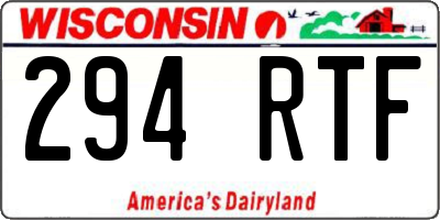 WI license plate 294RTF