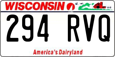 WI license plate 294RVQ