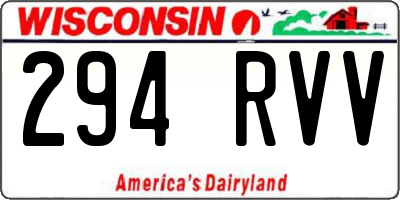 WI license plate 294RVV