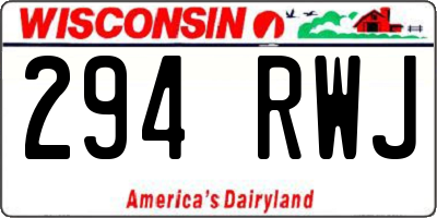 WI license plate 294RWJ