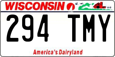 WI license plate 294TMY