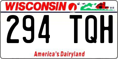 WI license plate 294TQH