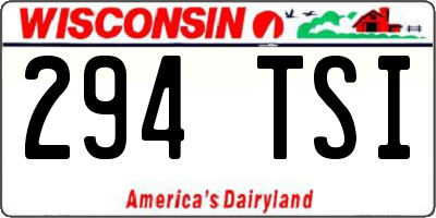 WI license plate 294TSI