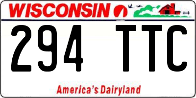 WI license plate 294TTC