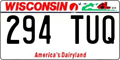 WI license plate 294TUQ