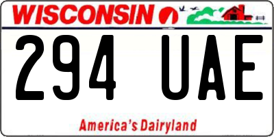 WI license plate 294UAE