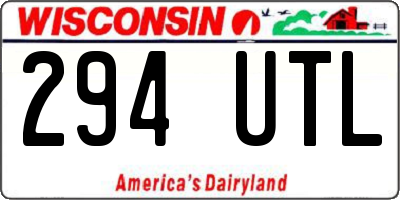 WI license plate 294UTL