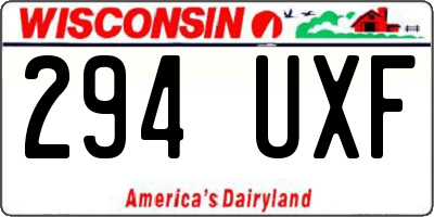 WI license plate 294UXF