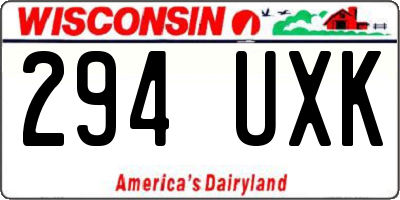 WI license plate 294UXK