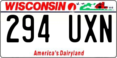 WI license plate 294UXN