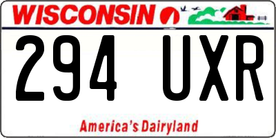 WI license plate 294UXR