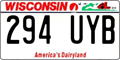 WI license plate 294UYB