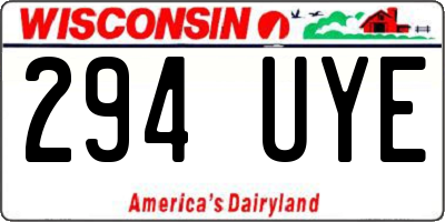 WI license plate 294UYE