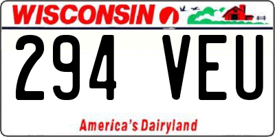WI license plate 294VEU