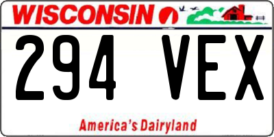 WI license plate 294VEX
