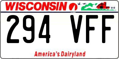WI license plate 294VFF