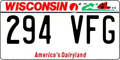 WI license plate 294VFG