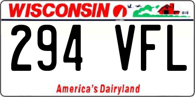 WI license plate 294VFL