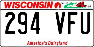 WI license plate 294VFU
