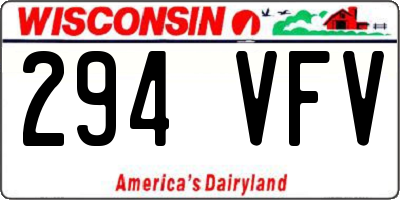 WI license plate 294VFV