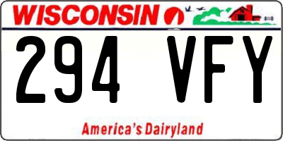 WI license plate 294VFY