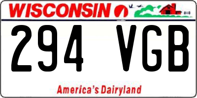 WI license plate 294VGB