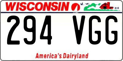 WI license plate 294VGG