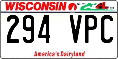 WI license plate 294VPC