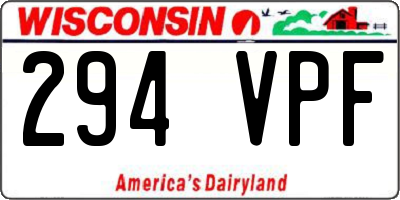 WI license plate 294VPF