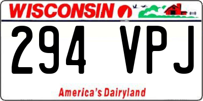 WI license plate 294VPJ