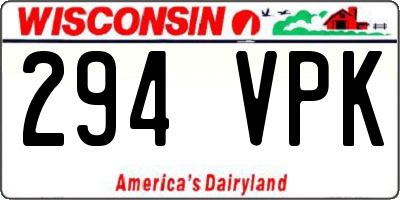 WI license plate 294VPK