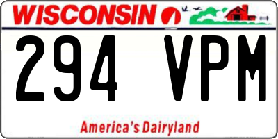WI license plate 294VPM