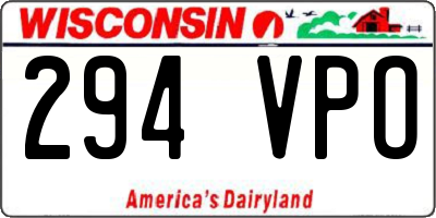WI license plate 294VPO