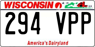 WI license plate 294VPP