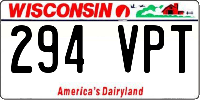 WI license plate 294VPT