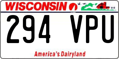 WI license plate 294VPU