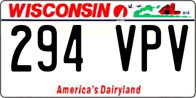 WI license plate 294VPV