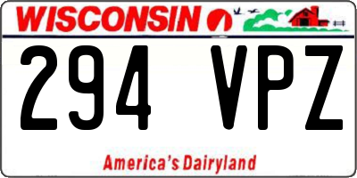 WI license plate 294VPZ