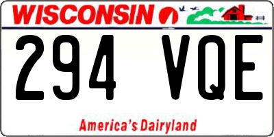 WI license plate 294VQE