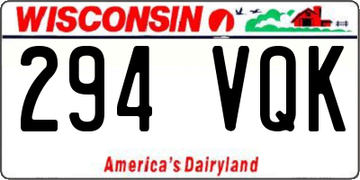 WI license plate 294VQK