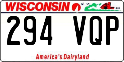 WI license plate 294VQP