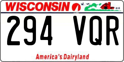 WI license plate 294VQR
