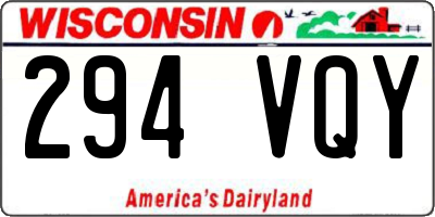 WI license plate 294VQY