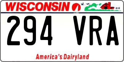 WI license plate 294VRA