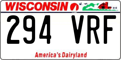 WI license plate 294VRF